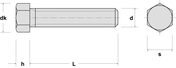DIN 933 - Technische Zeichnung